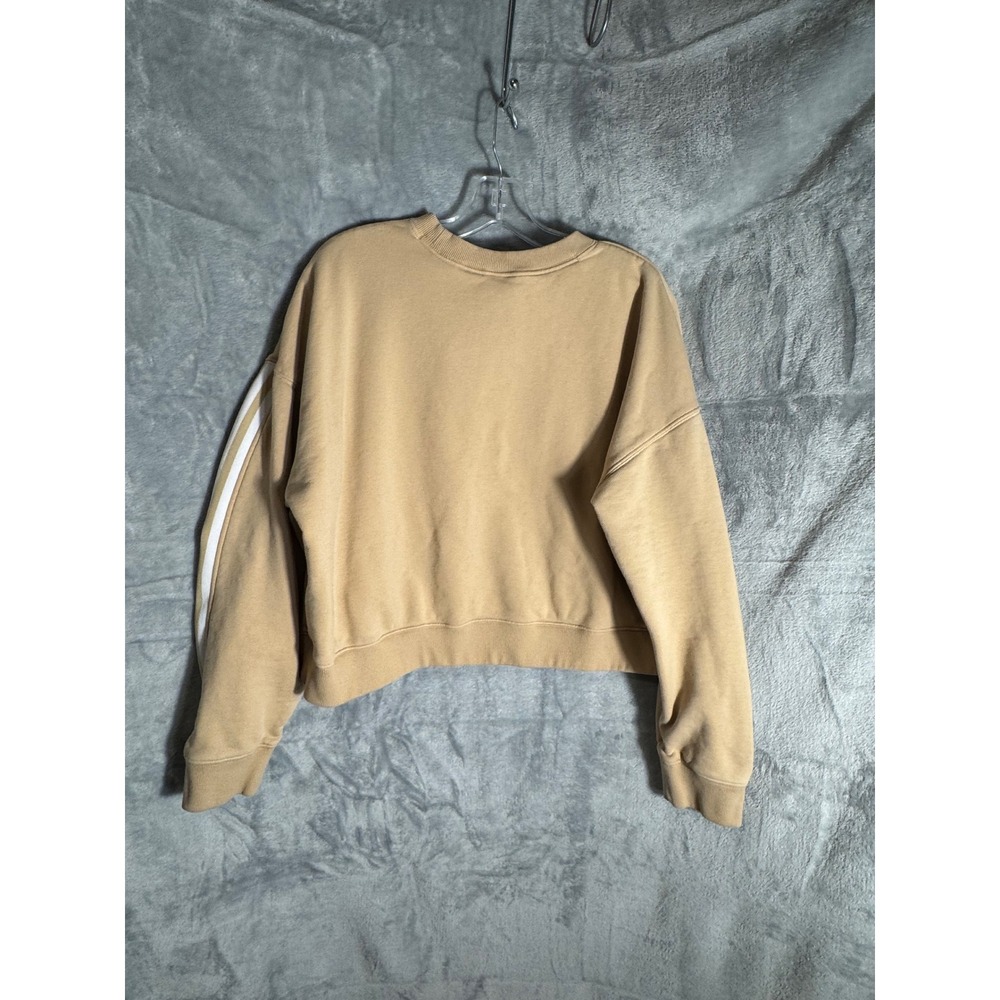 Adidas Originals Adicolor Essentials Cropped Sweatshirt Tan Beige XL 3-Stripes - Picture 2 of 7
